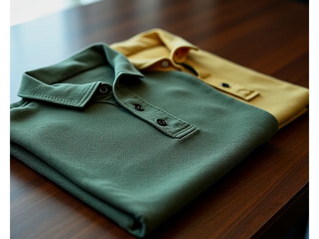 Close-up of a premium, moisture-wicking golf polo shirt in a subtle houndstooth pattern, embodying luxury and performance.